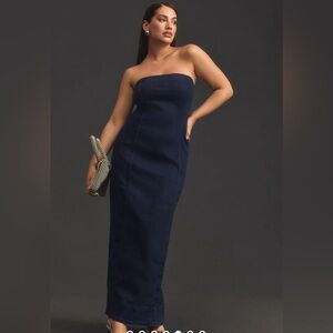 NWT Anthropologie Denim strapless dress